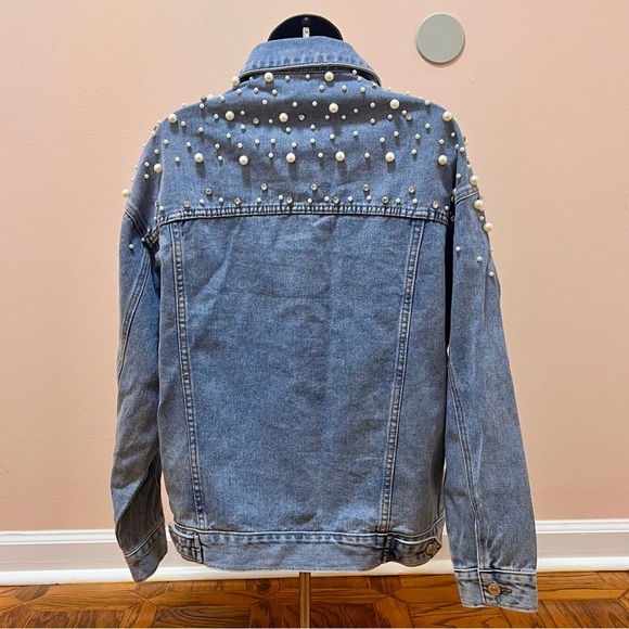 [NWT] Women Sz Sm Pearl Jean Jacket Forever 21 Premium Label - Picture 3 of 7